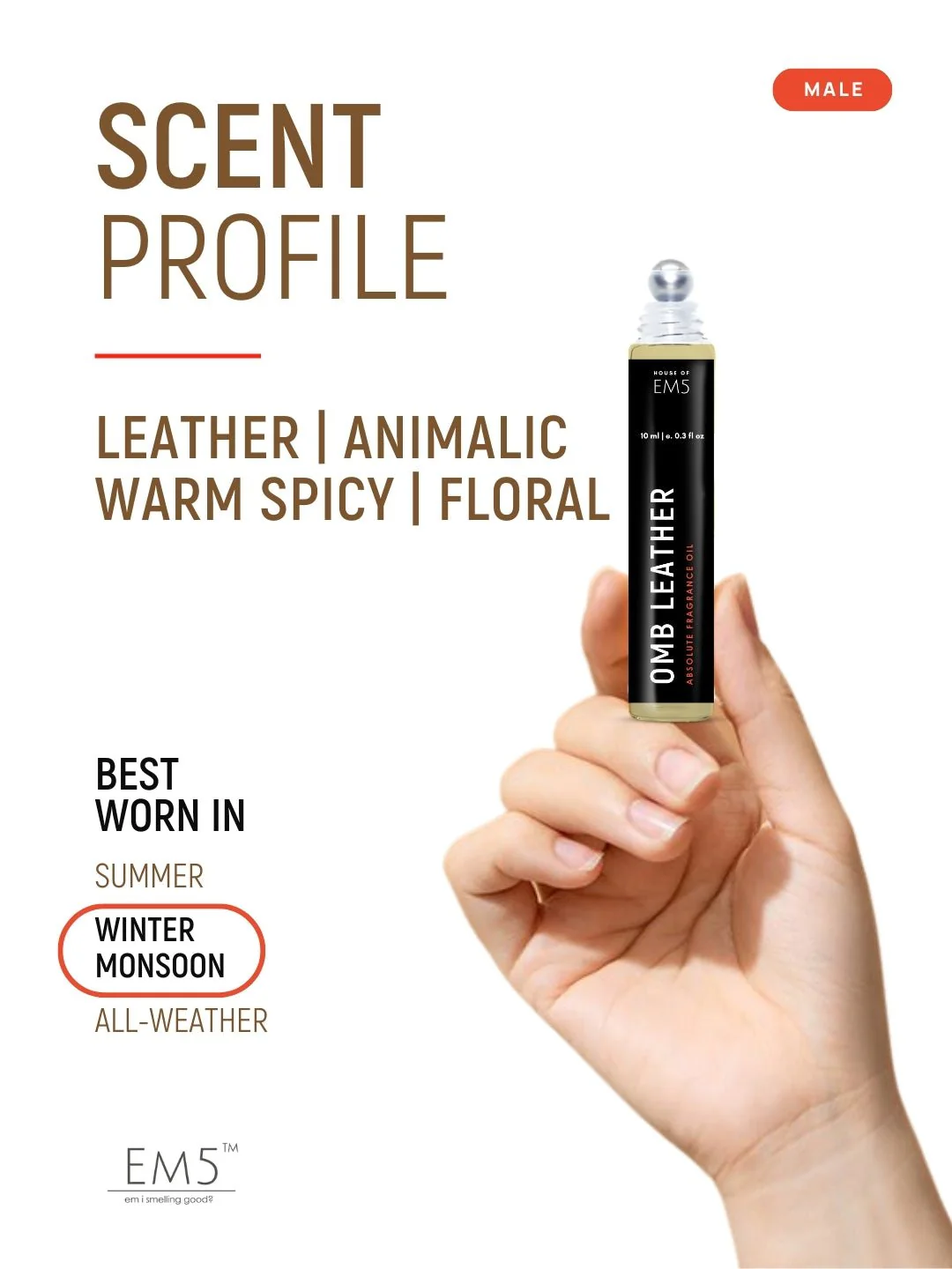 Omb Leather Perfume Roll-On - Image 2